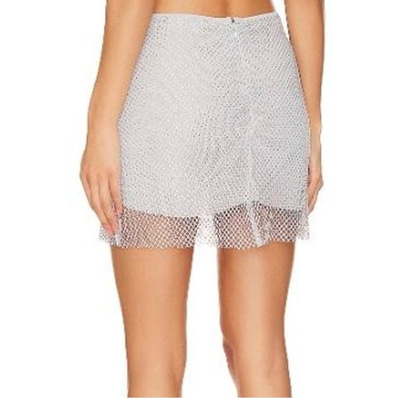 WeWoreWhat Crystal Mini Skirt Size 0 In Color Silver - Picture 5 of 7